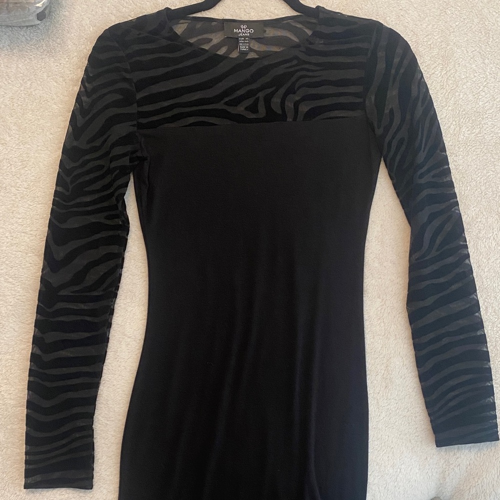 Mango Velvet Zebra Print Sleeves